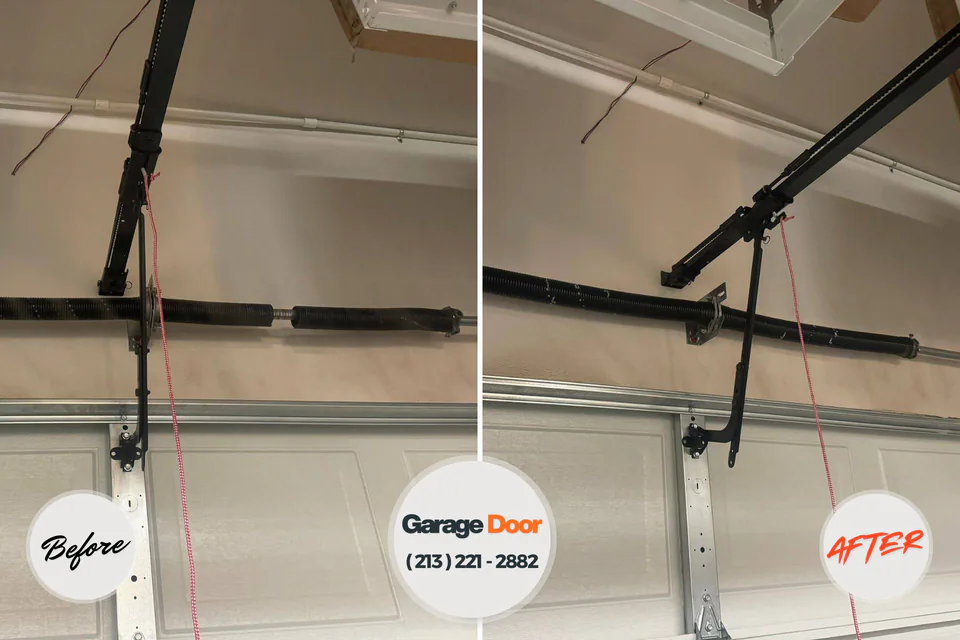 Before and after: garage door repair Rockville Centre, NY